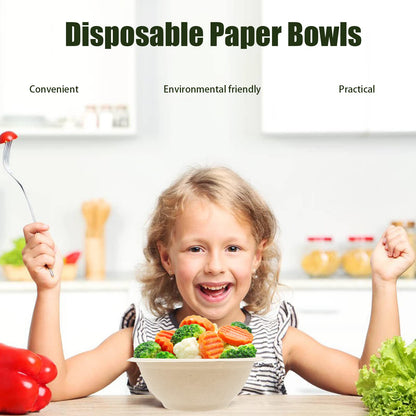 100 Pack 8oz Compostable Paper Bowls,Heavy-Duty Disposable Natural Bagasse Bowls,Biodegradable Soup Bowls,Eco-Friendly,Heat Resistant,for Ice Cream,Salad,Soup,Snack,Dessert,Pasta,Hot or Cold Use