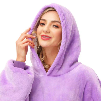 Kipswiza Oversized Wearable Blanket Sherpa Fleece Thick Warm Hoodie Blankets Big Hooded Sweatshirt Blanket Birthday Gifts for Women Mom Sister Girls Teens Men, Purple
