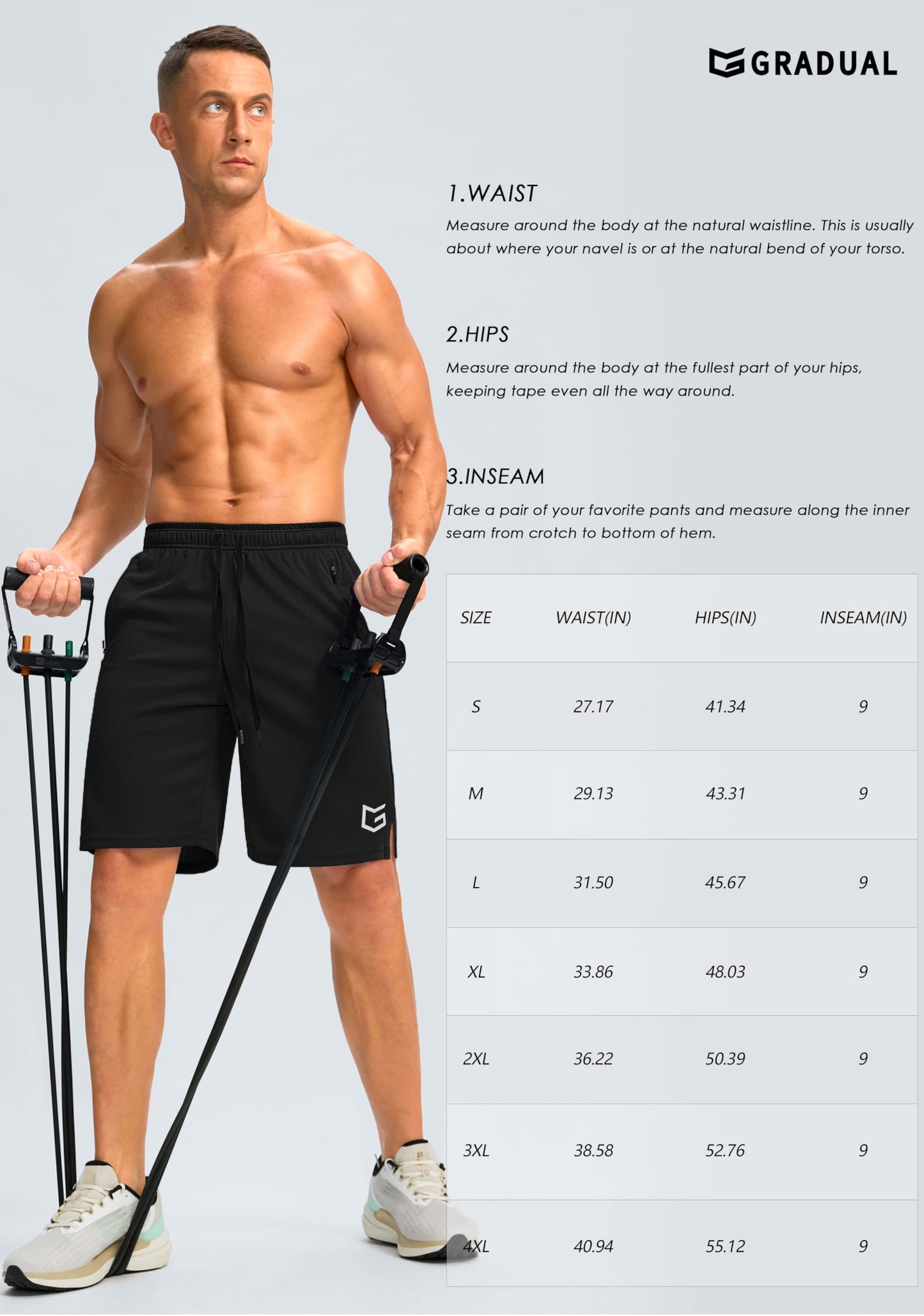 G Gradual Men's Gym Shorts wtih Zipper Pocket 9" Athletic Basketball Mesh Shorts for Men Workout Quick Dry Lightiweight(Grey Camo,L)