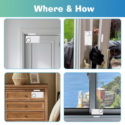 HENDUN Wireless Remote Door Alarm When Opened, Windows Open Alarms, Magnetic Security Sensor, Pool Safety for Kids, Alzheimer's Care