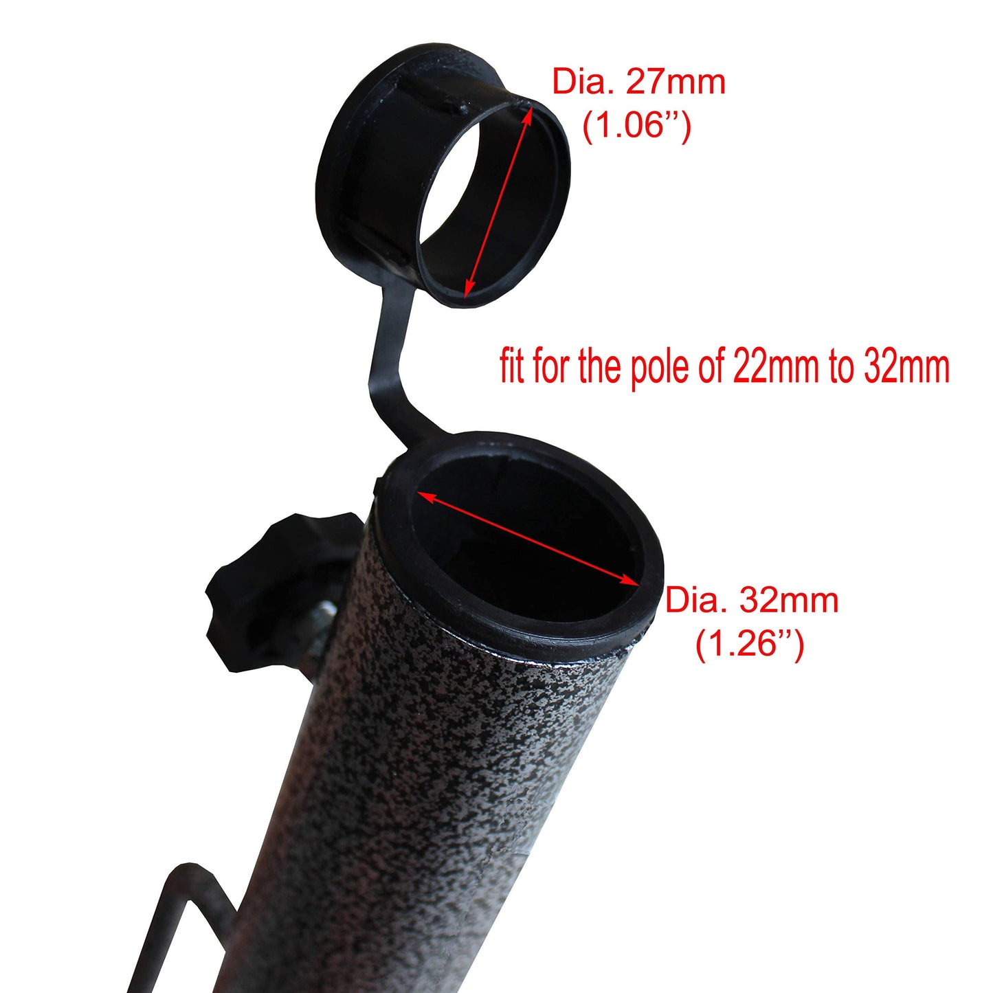 AMMSUN Adjustable Portable Umbrella Base, Upgraded Heavy Duty Metal Holder-Stand-Sand Grass Auger,for Flag, Umbrella, Fishing Rod, Outdoor Park Patio Beach Ground Ideal for Use in Soil, Grass