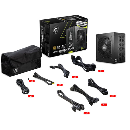 MSI MAG A850GL PCIE 5.1 & ATX 3.1 Gaming Power Supply - Full Modular - 80 Plus Gold Certified 850W - Compact Size - ATX PSU - 10 Year Warranty