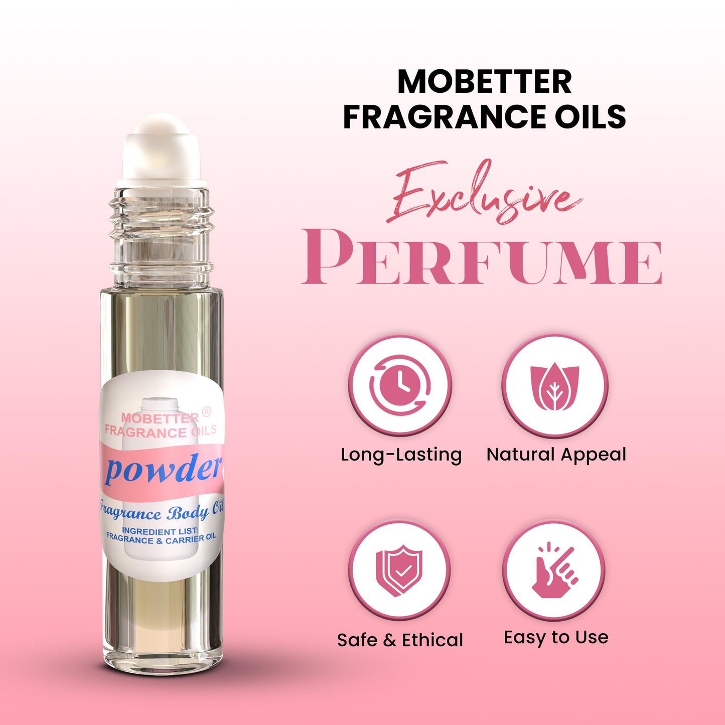 MOBETTER FRAGRANCE OILS Powder Fresh Scent Perfume Fragrance Body Oil Unisex