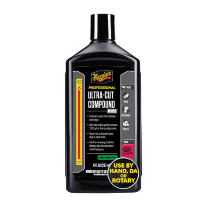Meguiar's Mirror Glaze M105 Ultra-Cut Compound, Car Rubbing Compound for Removing Scratches and Heavy Swirls While Adding Shine, Safe and Effective on All Glossy Car Paint and Clear Coats, 8 oz