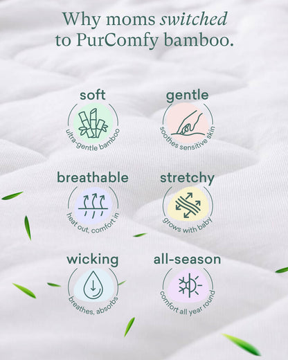 PurComfy Supersoft Sleep Sack 1.0 TOG, Premium Bamboo Viscose Baby Sleeping Bag, 2-Way Safe Zipper Sleep Sacks 6-15 Months (Slate)