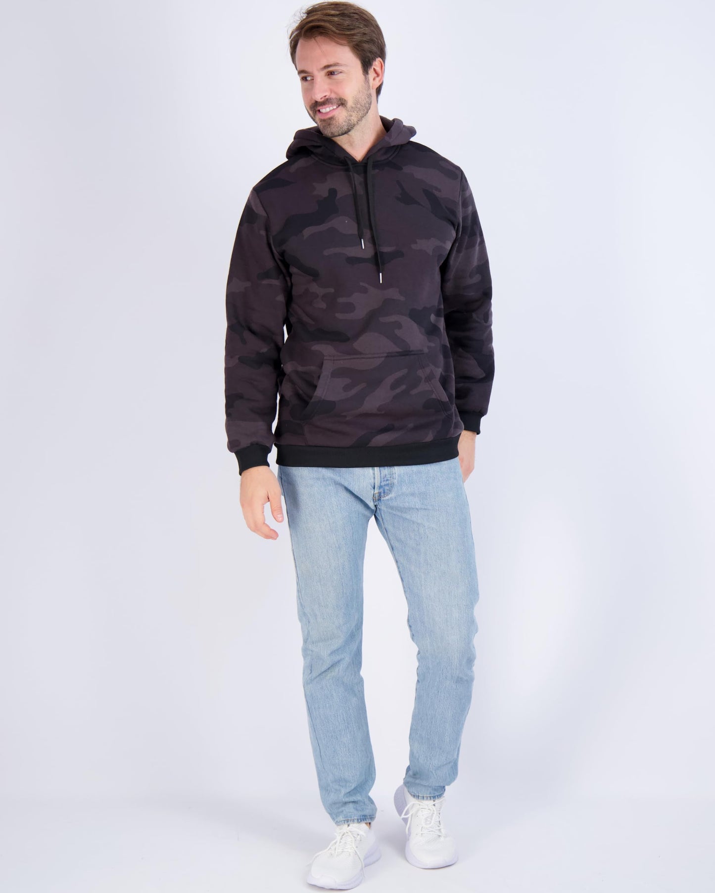 Real Essentials 3 Pack: Men's Fleece Pullover Hoodie - Long Sleeve Hooded Sweatshirt Pockets (Available in Big & Tall)-Set 4, Large