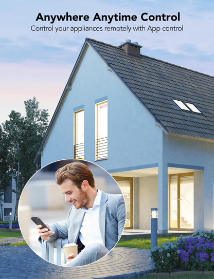 Govee Dual Smart Plug 4 Pack, 15A WiFi Bluetooth Outlet, Work with Alexa and Google Assistant, 2-in-1 Compact Design, Govee Home App Control Remotely with No Hub Required, Timer, FCC and ETL Certified