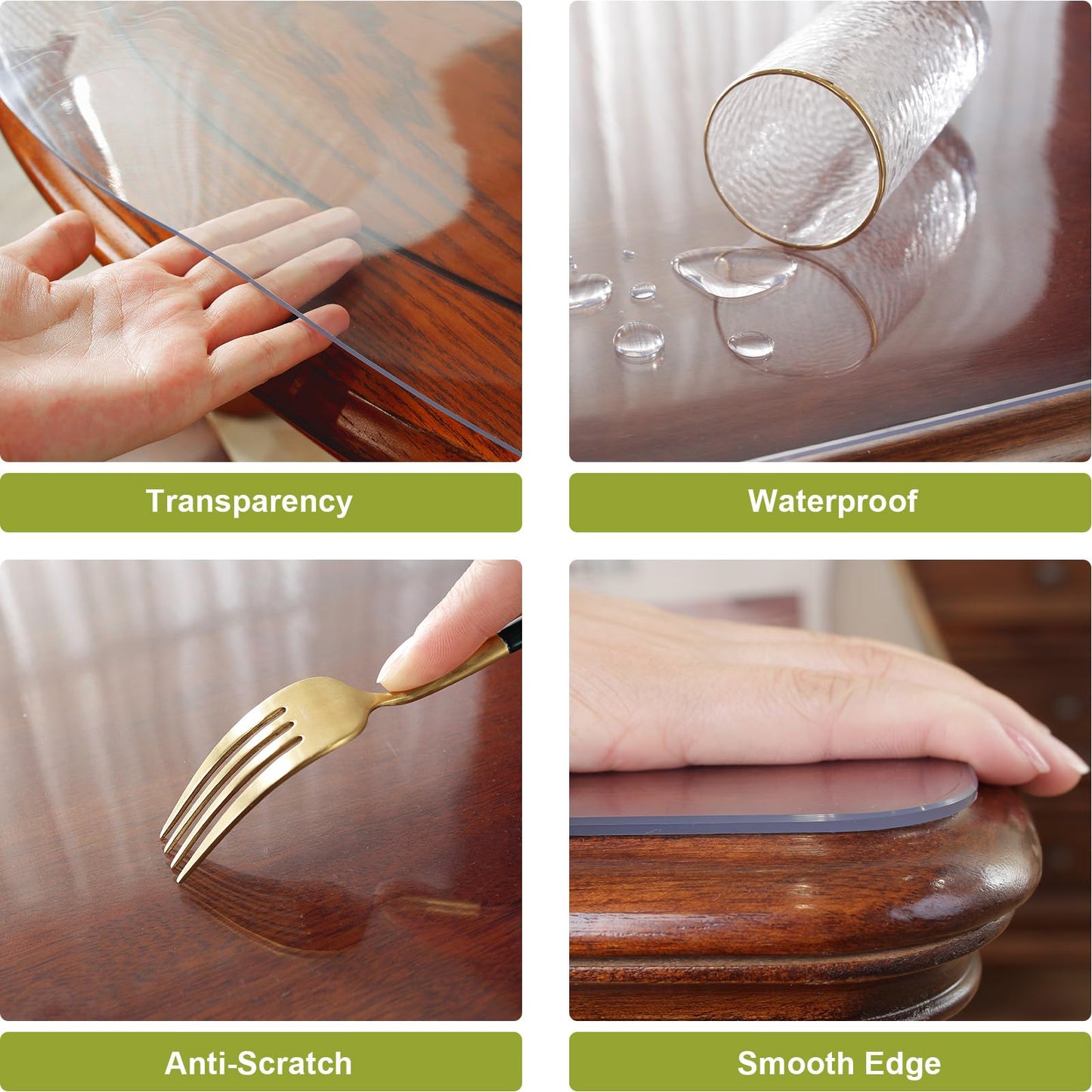 OstepDecor Clear Table Protector 2mm Thick, 24 x 48 Inch Clear Table Cover Protector, Plastic Table Cover, Desk Protector Mat, Waterproof Desk Cover Pad for Coffee Table, Writing Desk, Dining Room