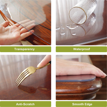 OstepDecor Clear Table Protector 2mm Thick, 24 x 48 Inch Clear Table Cover Protector, Plastic Table Cover, Desk Protector Mat, Waterproof Desk Cover Pad for Coffee Table, Writing Desk, Dining Room