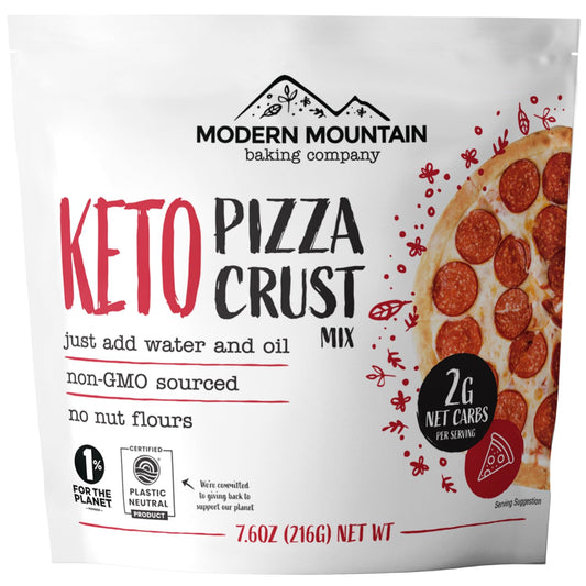 Keto Pizza Crust - Low Carb and Keto Friendly - Only 2g Net Carbs - Incredible Taste and Texture - Zero Sugar - Just Add Water and Oil - Keto Has Never Been So Easy - Keto Food - No Almond Flour - Non-GMO Sourced (7.6oz Mix) (1-Pack)
