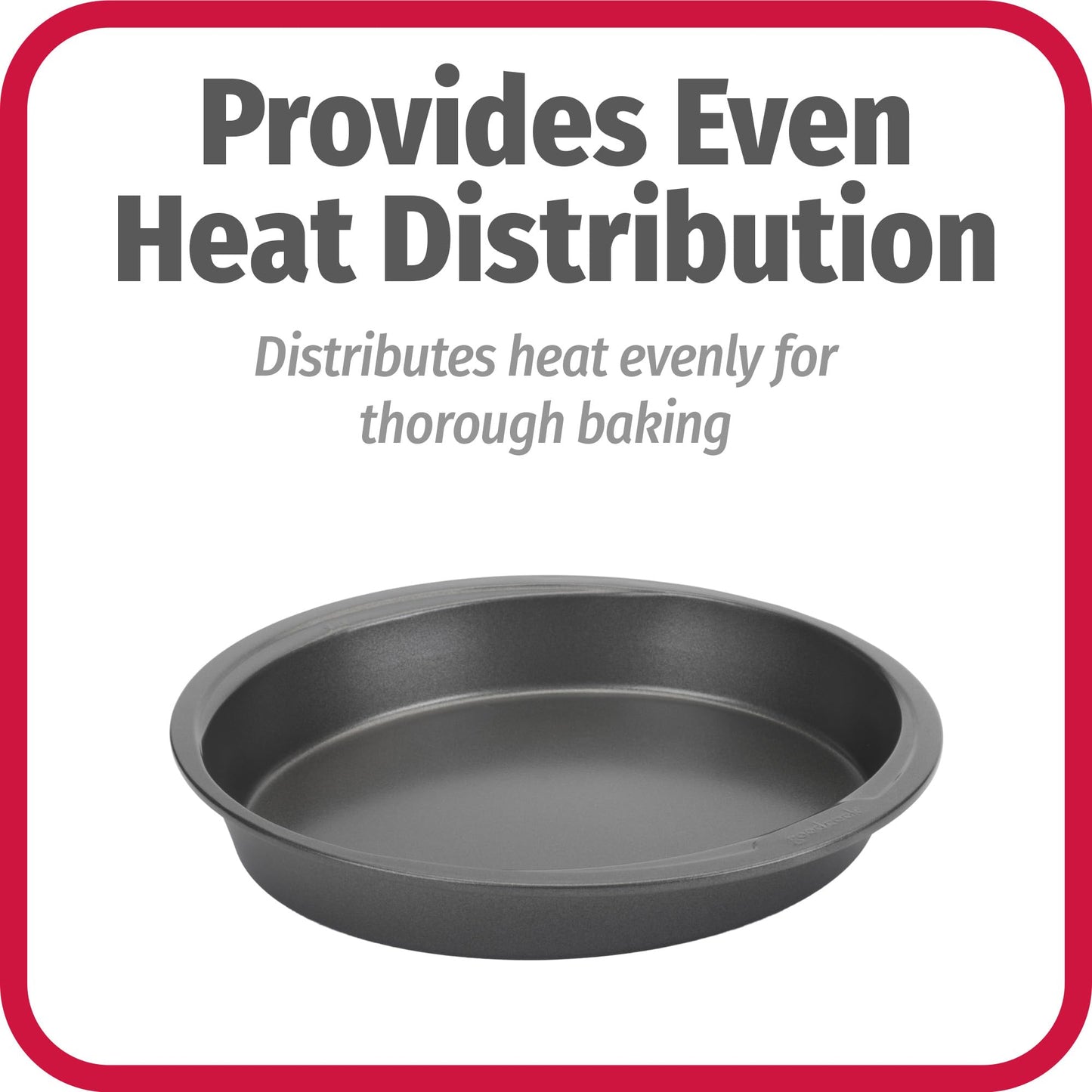 GoodCook Everyday Nonstick Steel Round Cake Pan, 9", Gray