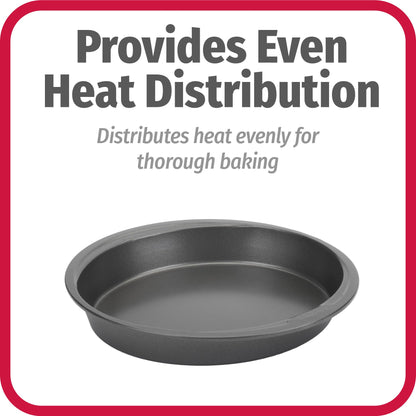 GoodCook Everyday Nonstick Steel Round Cake Pan, 9", Gray