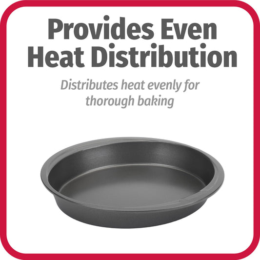GoodCook Everyday Nonstick Steel Round Cake Pan, 9", Gray