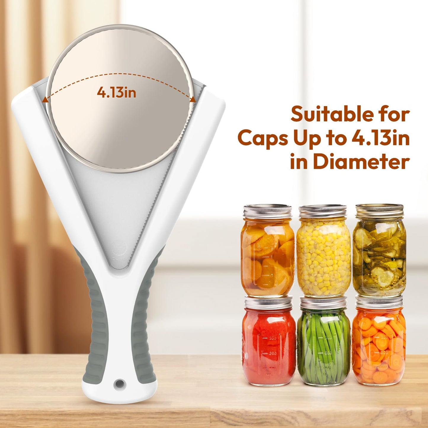 Jar Opener, Ideal Bottle Opener, Easy Grip Jar Opener & Under Cabinet Lids Opener Effortless to Unscrew Any-Sized Caps, Jar Opener for Seniors Essential Kitchen Gadgets for Weak Hands or Arthritis