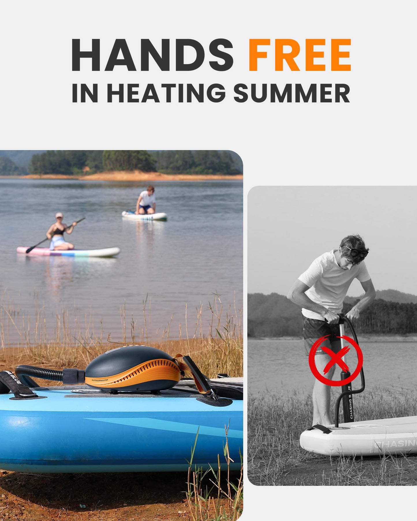 OutdoorMaster 20PSI High Pressure Paddle Board Pump Electric Dolphin -Quick Portable SUP Air Pump,Auto-Off &12V DC Car Connector Electric Pump for Inflatable Stand up Paddle Boards,Boats,Inflators