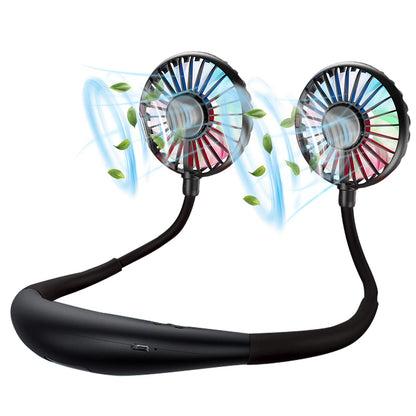 Neck Fan - 2600mAh Battery Operated Hands Free Fan, Portable Hang Around Neck Fans for Fishing, Camping, Hiking, Working, USB Powered, Over 12 Hours Cooling