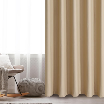 JIUZHEN Room Divider Curtains for Bedroom, Living Room, Dorm - Privacy Partition Curtains with Grommets, Soundproof Hanging Room Dividers (Beige, W100 by L84, 1 Panel)