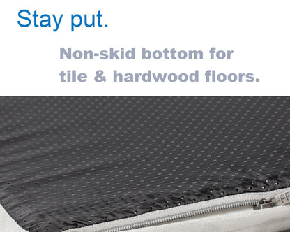 PetFusion BetterLounge Orthopedic Dog Bed | Solid CertiPUR-US Memory Foam, Waterproof liner | Medium / Large & XL | Removable Micro-Suede Cover Available Separately, 1 YR Warr,Grey