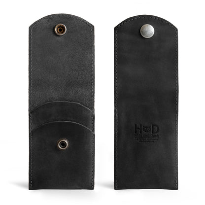 Hide & Drink, Double Nail Clipper Case, Beauty & Personal Care, Commuter and Nomad, Grooming Case, Home & Travel Essentials, Manicure Kit Storage, Full Grain Leather, Handmade (Charcoal Black)