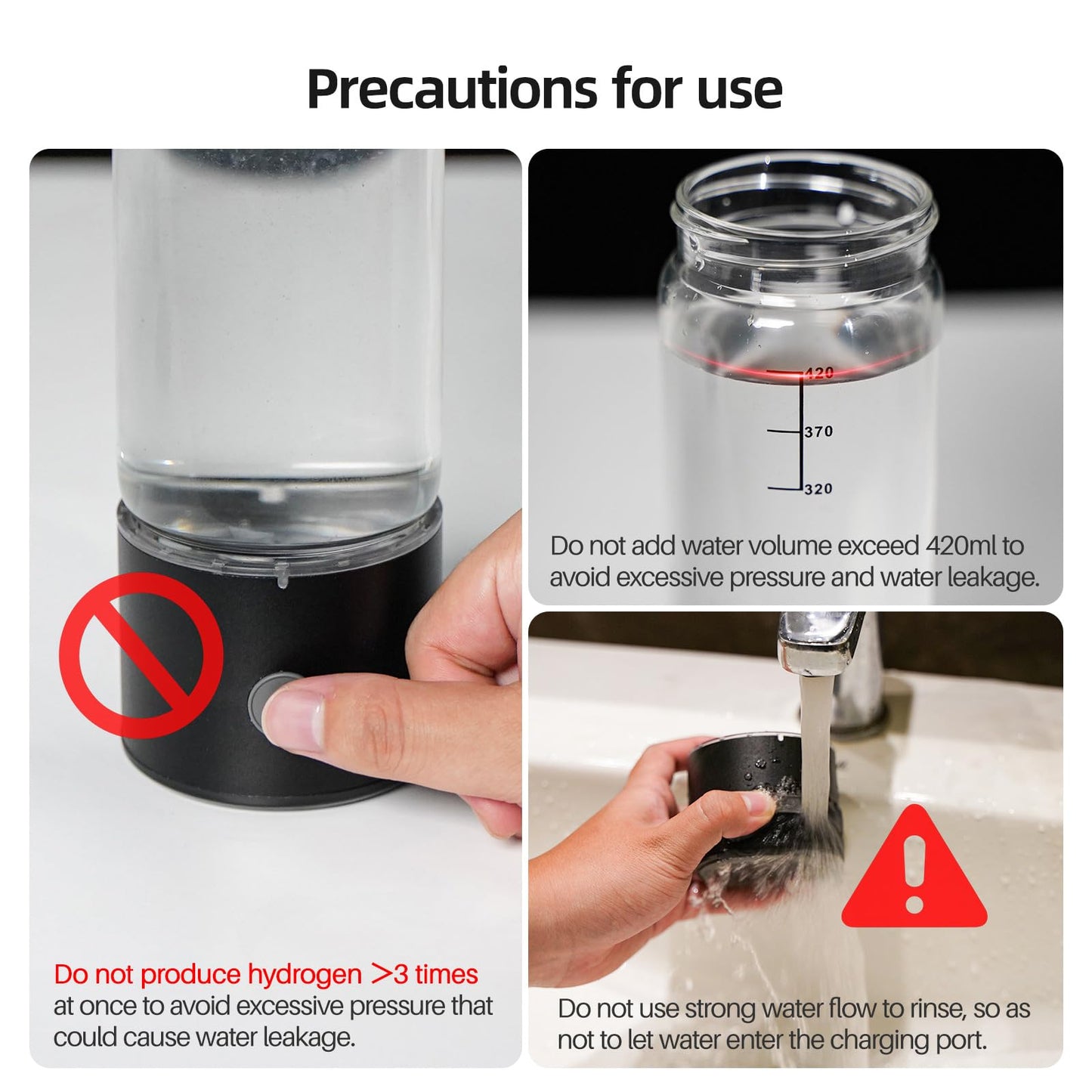 MOVOCA Upgrade Hydrogen Water Bottle, 3Min 2200PPB Rapid Hydrogen Water Generator -SPE PEM Tech, 14OZ Portable Hydro Water Machine, Health Care Gifts for Husband, Wife, Family, Friends, Travel