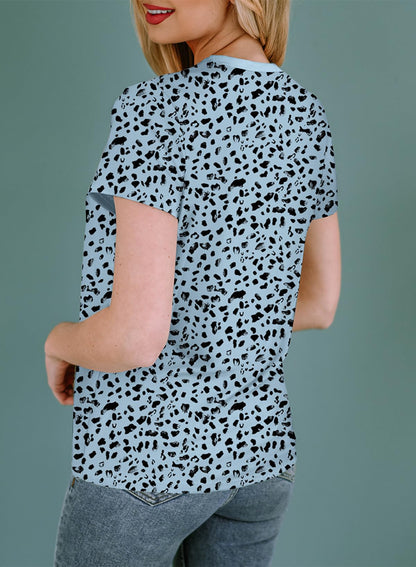 EVALESS Womens Cute Polka Dot Tops Crewneck Short Sleeve T Shirts Fashion Outfits 2025 Spring Summer Loose Fit Shirts Gray Small