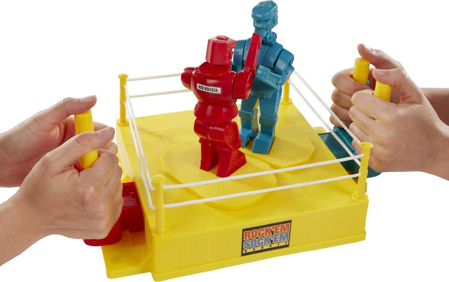 Mattel Games Rock 'Em Sock 'Em Robots Kids Game, Fighting Robots with Red Rocker & Blue Bomber, Knock His Block Off