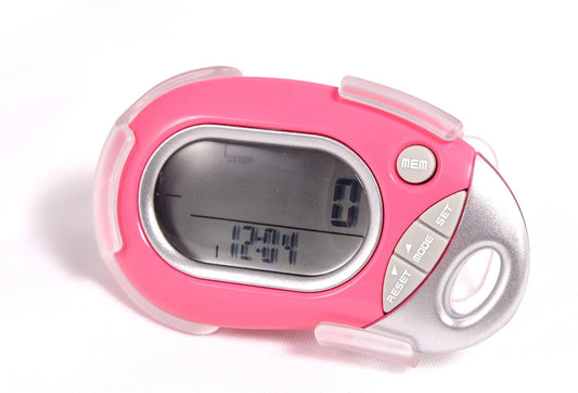 Pedusa PE-771 Tri-Axis Multi-Function Pocket Pedometer (Pink with Holster/Belt Clip)