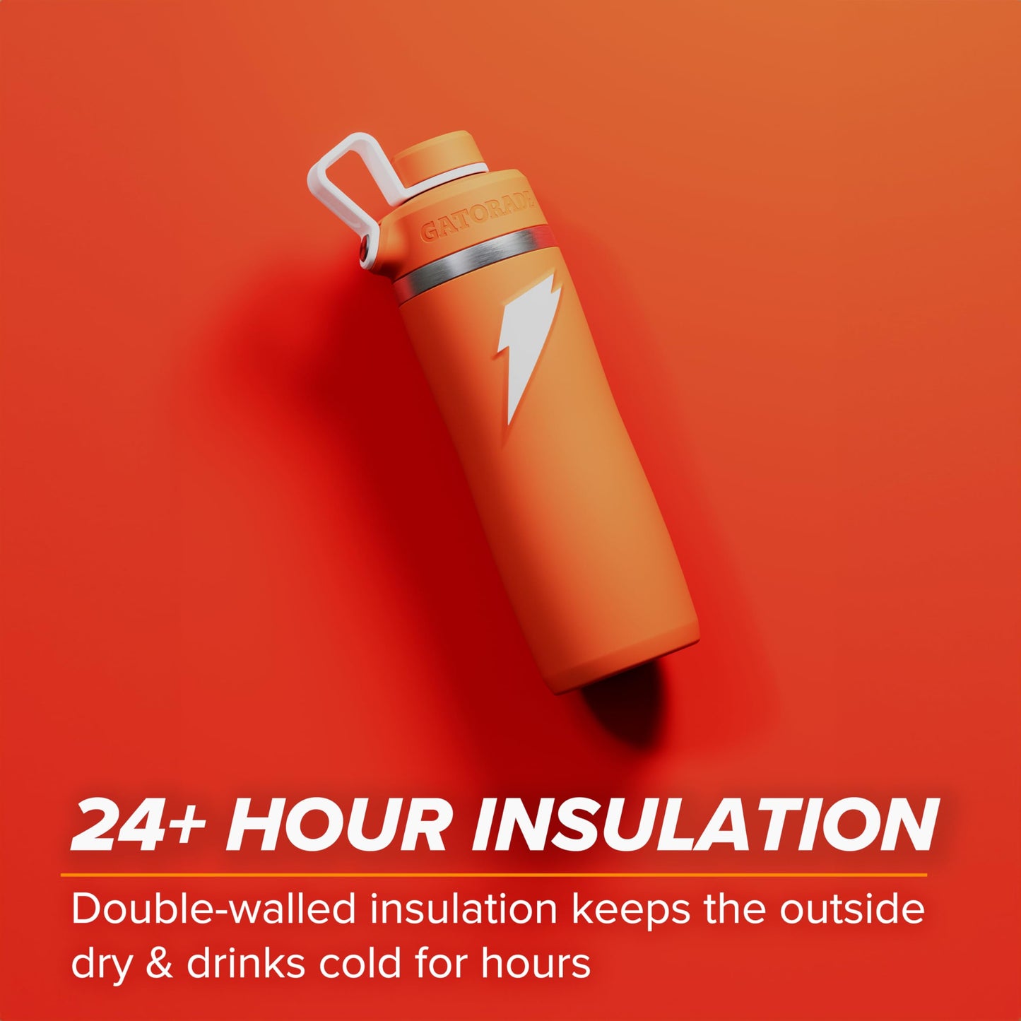 Gatorade 'Overtime' 22oz Stainless Steel Water Bottle, Twist Cap, Grey