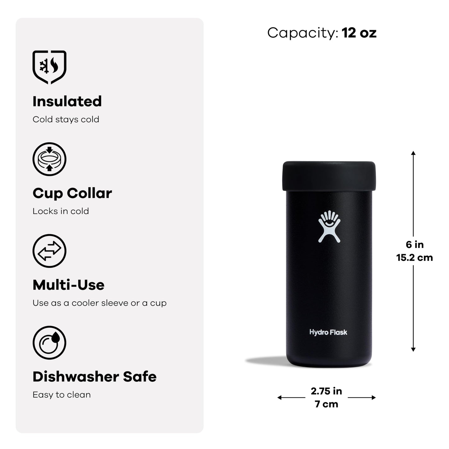 Hydro Flask 12 Oz Cooler for Cans - Slim Can Cooler for Beer or Coffee - Insulated in Surf Blue