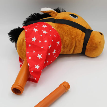 Ponyland: Music Stick Animal - Brown Horse - Music Button, Sturdy Two-Piece Stick W/Colorful Soft Plush Animal Head, Pretend Play Toy, Kids Ages 3+
