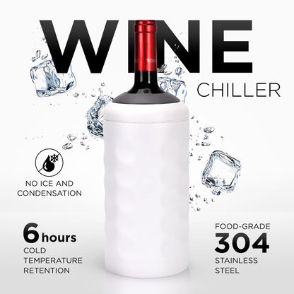 Premium Wine Chiller - Wine Bottle Chiller Double Walled, Vacuum Insulated Wine Cooler for Most 750mL Champagne and Wine Bottles