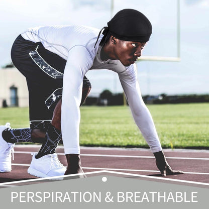 6 Pieces Do Rags Sweat Wicking Beanie Cooling Durags Skull Cap Motorcycle Head Wrap Bandana for Men Women (Black, White, Gray,Simple Style)