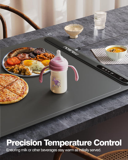 iTRUSOU Electric Warming Tray - Full Surface Heating,Rollable & Portable,Premium Silicone Nano-Material,3 Temperature Settings,Auto Shut-Off -Versatile Food Warmer for Gatherings,Parties,Everyday Use