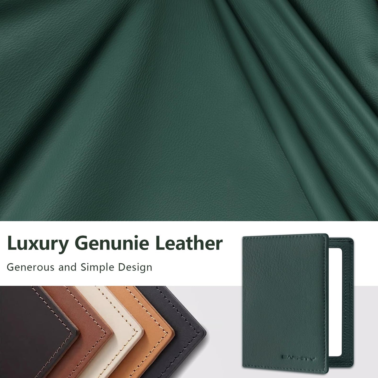 Premium Leather Passport Holder for Travel - RFID Blocking Passport Wallet for Men & Women, Passport Cover with Card Slots, ID Window - Business Travel, Airport Security, Gift for Travelers