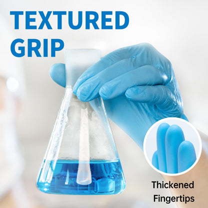 Medguy Powder-Free Nitrile Exam Gloves, 4.5 Mil, 100 Pcs Blue Disposable Latex-Free Food-Safe Medical Cleaning Cooking Gloves (Medium)