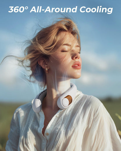 Neck Fan, Personal Fan with LED Display, USB-C Rechargeable, 4000mAh-Battery, 3-Speed Adjustment & Whisper-Quiet Operation, Perfect for Home, Travel, Sports