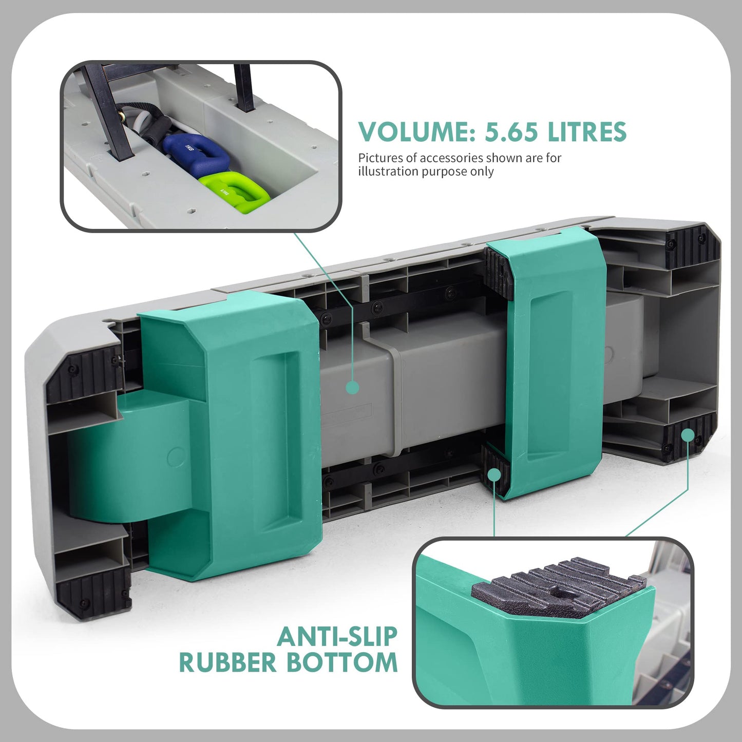 leikefitness Exercise Step Platform, Multifunctional Aerobic Deck with Cord and Adjustable Dumbbell & Weight Bench, Fitness Equipment for Workout Home Gym, GM5821 (Black)