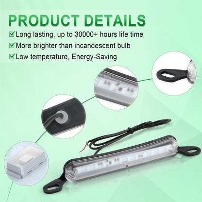 LivTee License Plate Light, LED Tag Lights, Extremely Bright LED License Plate Lights Assembly for Trailer UTV ATV Truck RV Boat, Car Accessories, Green(6000K)