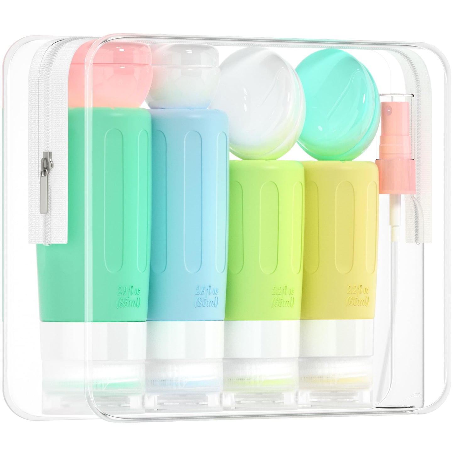 Morfone 16 Pack Travel Bottles Set for Toiletries, TSA Approved Travel Containers Leak Proof Silicone Squeezable Travel Accessories 2oz 3oz for Shampoo Conditioner Lotion Body Wash (BPA Free)