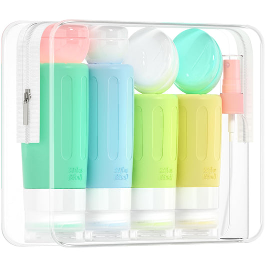 Morfone 16 Pack Travel Bottles Set for Toiletries, TSA Approved Travel Containers Leak Proof Silicone Squeezable Travel Accessories 2oz 3oz for Shampoo Conditioner Lotion Body Wash (BPA Free)