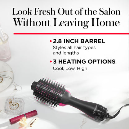 REVLON One-Step Volumizer Hair Dryer and Styler – Easy Salon-Style Blowouts – Less Frizz, More Shine, and Reduced Heat Damage, for All Hair Types and Lengths (Black)