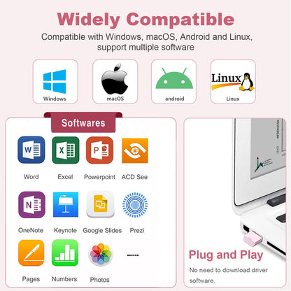 Norwii N26 Wireless Presentation Clicker, Presentation Remote, PowerPoint Clicker with Pointer for PowerPoint Presentations, Power Point Clicker Wireless Presenter Remote - Pink