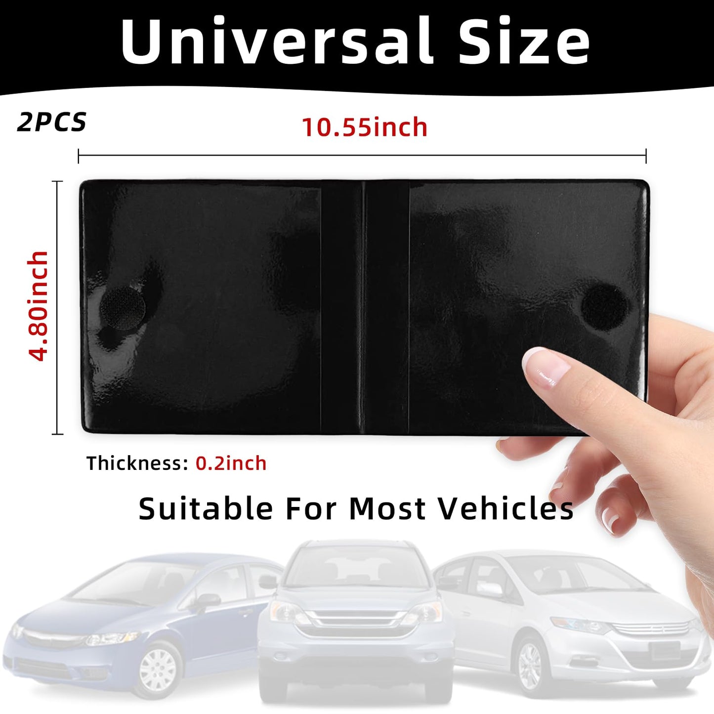 Ziciner Car Registration Insurance Holder, 2Pack Essential Auto Card Document Glove Box Organizer with Velcro Closure, Vehicle Interior Accessories Perfect for Most Car, Truck, SUV (Black/Big Car)