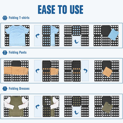 Geniusidea Shirt Folder Board - Clothes Folding Board, Easy to Fold Shirts, Laundry Liners, Black