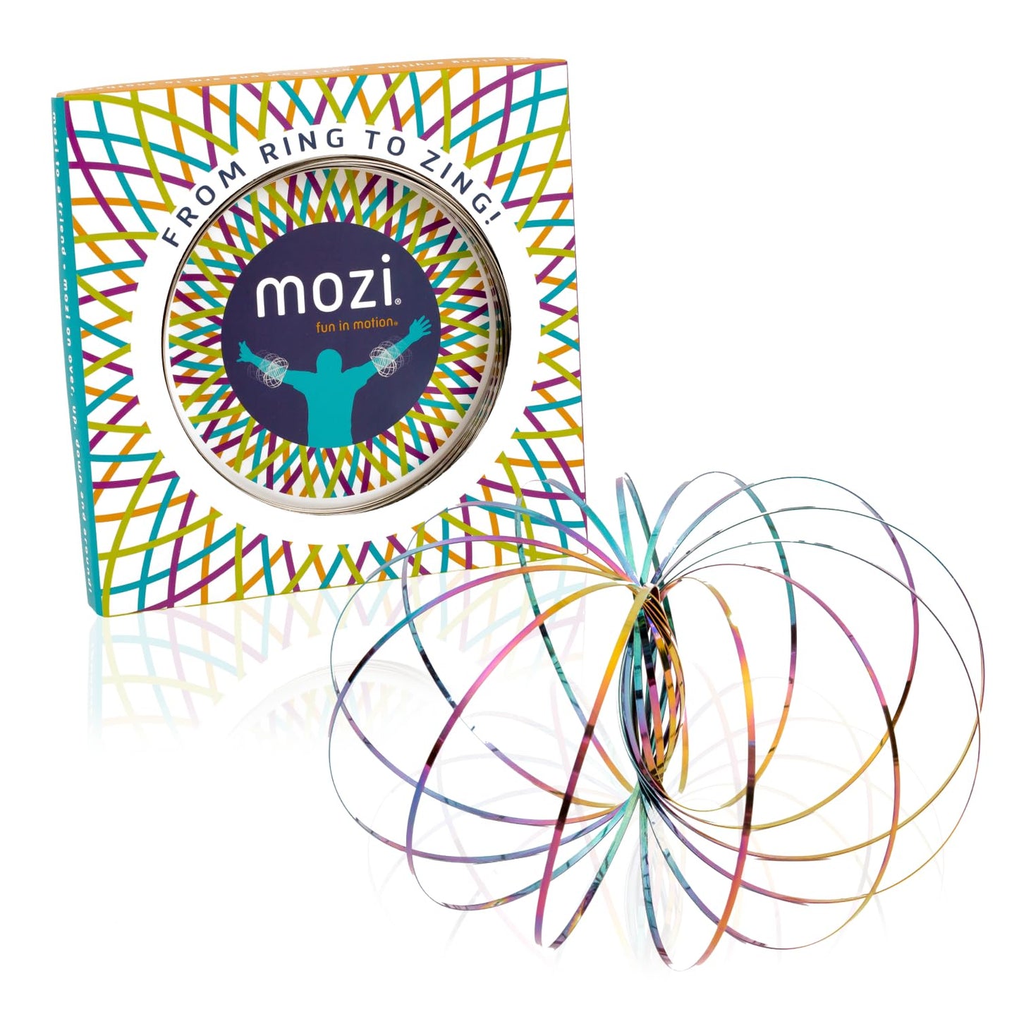 Mozi Geometric Magic Flow Bracelet - Easy to Use - 3D Bracelet Spiral Toy, Spinning Bracelet Spiral for Children and Adults (Iridescent)