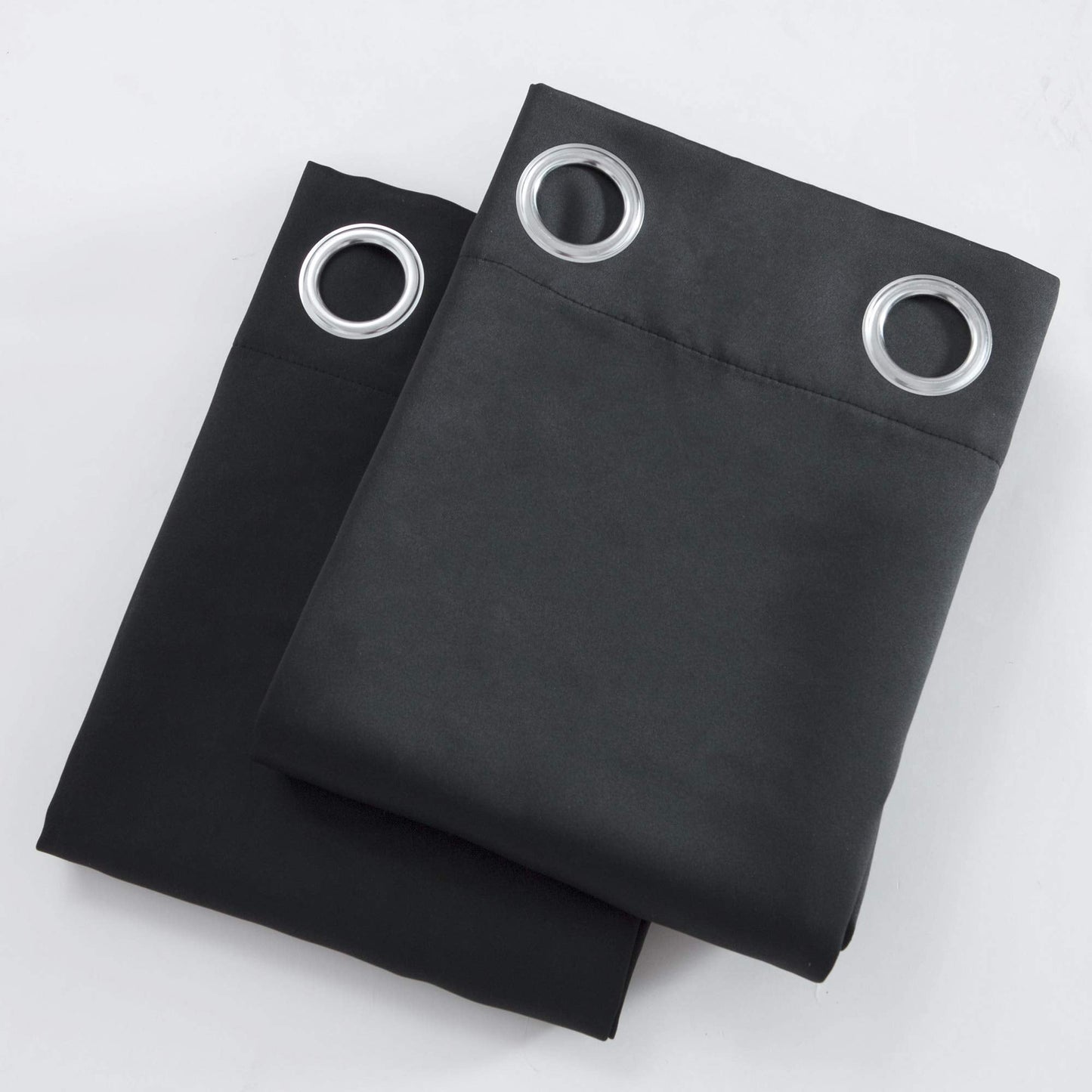 LEMOMO Blackout Curtains 52 x 84 inch Black Curtains Set of 2 Panels Thermal Insulated Room Darkening Bedroom Curtains