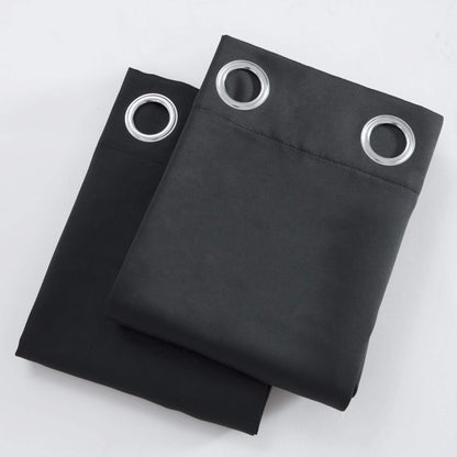 LEMOMO Blackout Curtains 52 x 84 inch Black Curtains Set of 2 Panels Thermal Insulated Room Darkening Bedroom Curtains