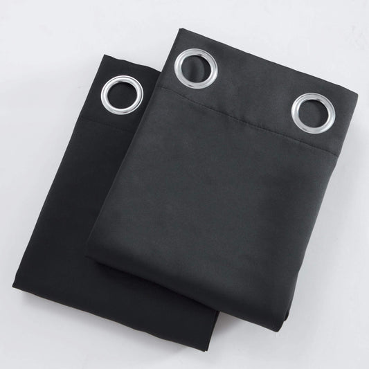 LEMOMO Blackout Curtains 52 x 84 inch Black Curtains Set of 2 Panels Thermal Insulated Room Darkening Bedroom Curtains