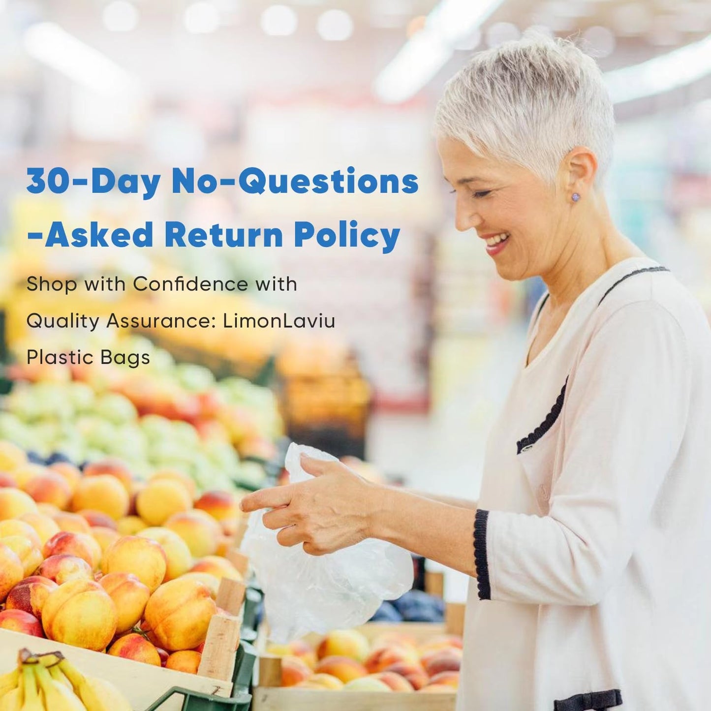 LimonLaviu Plastic Bags with Handles - 310 Count, 25 Mic/1 Mil Strong White T Shirt Bags for Small Business, Restaurants - 11.5'x 6.5" x 21'