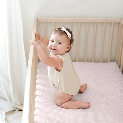 Lulu Moon Muslin Crib Sheets - Fitted Crib Mattress Sheets for Boys and Girl - 28"x 52", 2 Pack